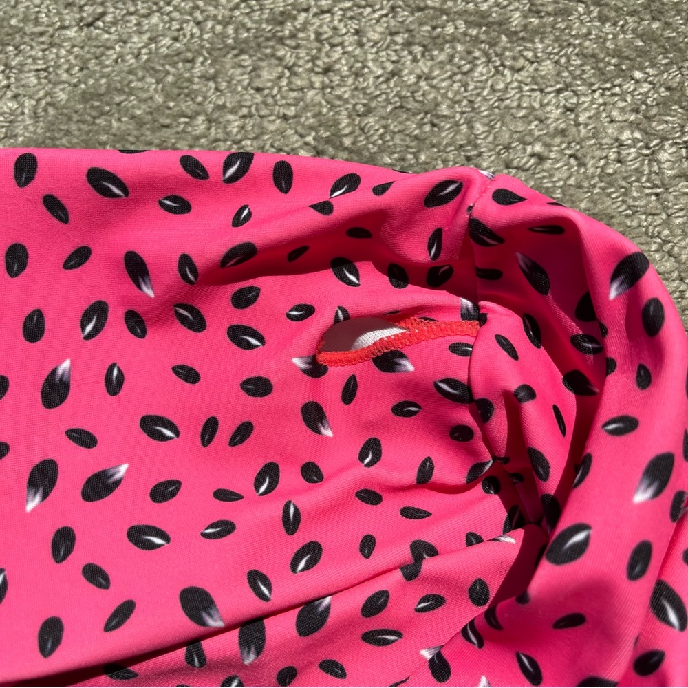 Women's Bandeau Bikini Top size Large in Pink Watermelon Seed Design - Picture 5 of 6